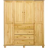 Home Affaire Kleiderschrank, (1 St.), gefertigt aus massivem Kiefernholz, beige