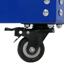 Mendler Werkzeugwagen HWC-M25, Rollwagen Werkstattwagen Transportwagen, Rollen Handgriff 3 Ladeflächen, Stahl 73x73x36cm blau