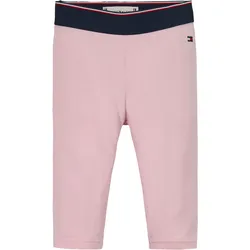 Leggings TOMMY HILFIGER "GLOBAL STRIPE LEGG", Baby, Gr. 74, N-Gr, rosa (precious pink), Jersey, Obermaterial: 93% Baumwolle, 7% Elasthan, unifarben, Basic, schmal lang, Hosen, mit Logo-Details