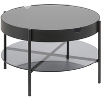 ACTONA GROUP Couchtisch »Theo«, Glastischplatte, rund, Metallbeine, in mehreren Variationen erhältlich, grau schwarz, - 75x45x75 cm