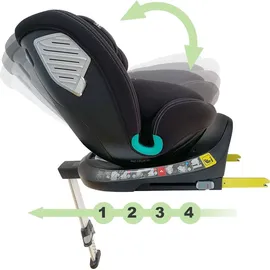 XOMAX G409 Kindersitz drehbar 360°, Standfuß, ISOFIX I mitwachsend I 0-36 kg, 0-12 Jahre, Gruppe 0+/1/2/3, 5-Punkt-Gurt, 3-Punkt-Gurt I Bezug waschbar I ECE R129
