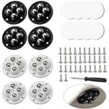 TECKI 8 Stuck Möbelrollen Selbstklebend - Mini Rollen für Möbel, Lenkrollen Klein, 360 Grad Kugelrollen, Leises Scrollrad fur Schminktisch Tisch, mit Aufklebern Schrauben Schraubendreher