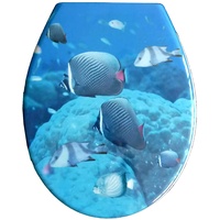 Duroplast WC Sitz Klobrille Modell Fische mit Absenkautomatik, zur Reinigung abnehmbar, 59841