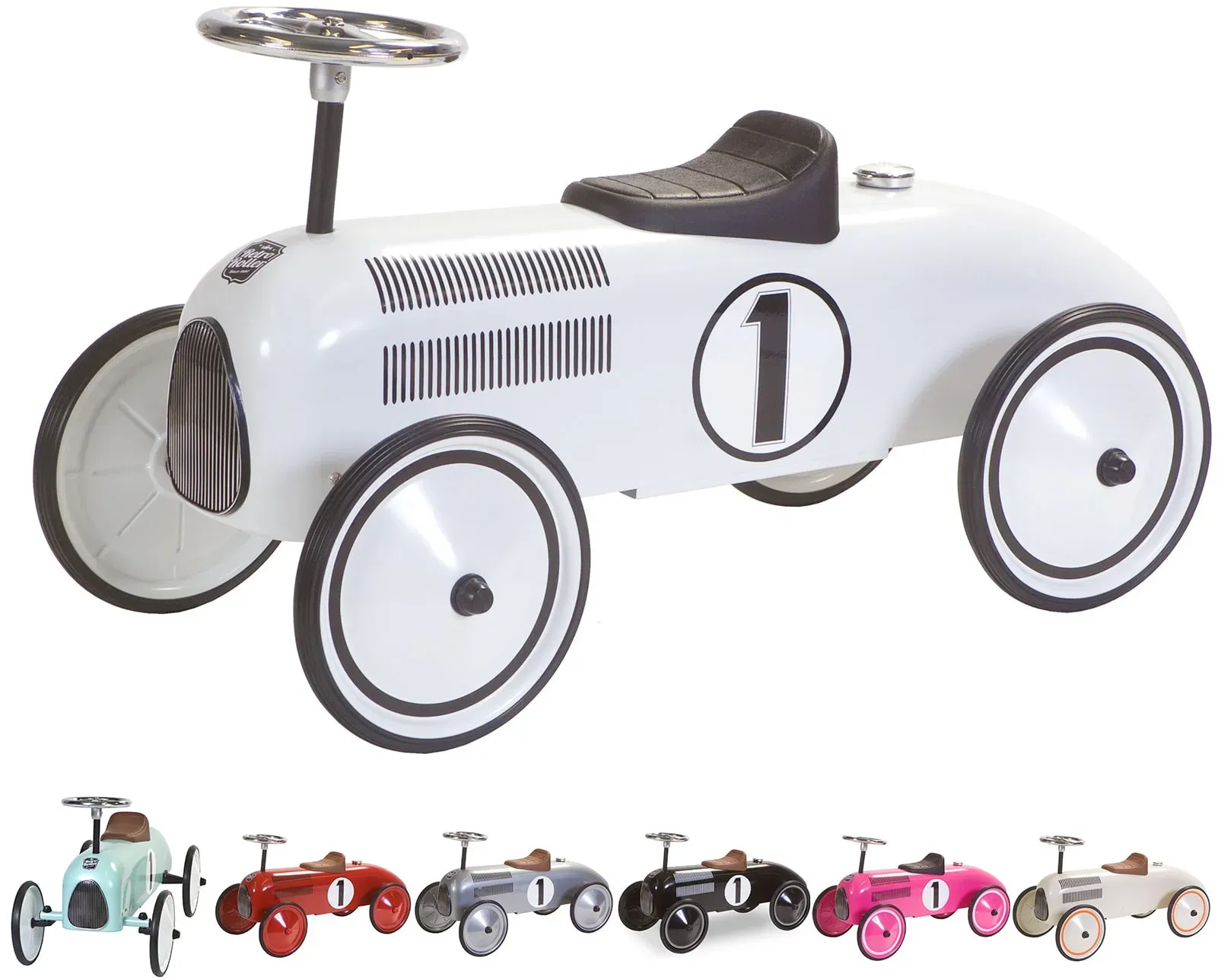 RETRO ROLLER Kinder Laufauto Rutschauto Baby Rutscher Auto Bobby Car Fahrzeug Farbe: Jack Schwarz