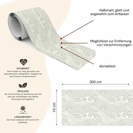 Muralo Tapetenbordüre Japanische Wellen 10 cm 300 g Beige/Grau 35001000