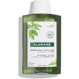 Klorane Klorane, Shampoo, Talgregulierendes Shampoo mit BIO-Brennnessel (200 ml, Flüssiges Shampoo)