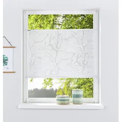 my home Plissee »Anna« Lichtschutz ohne Bohren verspannt Ästemotiv, Bestseller mit über 500 4,5-Sterne-Bewertungen, Klemmträger my home weiß 130 cm