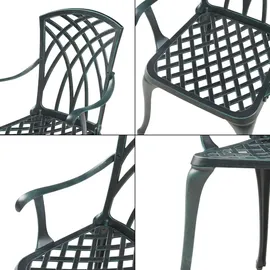 casa.pro Bistro-Set Vena 3-tlg. Dunkelgrau/Grün