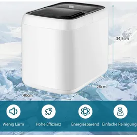 Goplus Eiswürfelmaschine von 15 kg/24H, Eiswürfelbereiter mit 2 Würfelgrößen, 2L Wassertank, Selbstreinigungsfunktion, Ice Maker mit Eisschaufel