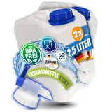 Kosmetex 2X 2.5L Wasserkanister mit Hahn, Kanister BPA frei & lebensmittelecht | Mit blauen Wasserhahn für Trinkwasser im Camping, Garten, Haushalt & Outdoor Einsatz