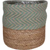 A.H.G. Pflanzkorb aus Seegras und Jutestoff Ø 16 cm x 16 cm Salbei-Natur