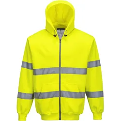Warnschutz Kapuzen-Sweatjacke "B305" - XL - gelb