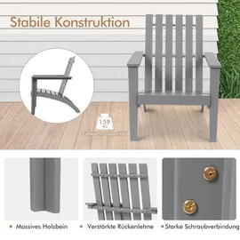 Costway Adirondack Gartenstuhl 73 x 68 x 85 cm grau