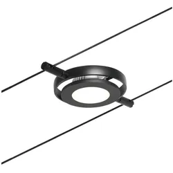 Paulmann Seilsystem Spot RoundMac | Deckenleuchte inkl Leuchtmittel | 4,5W | 3000 K, Schwarz