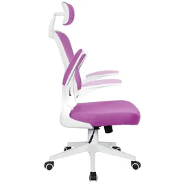 Trisens Bürostuhl mit Kopfstütze rosa/weiß