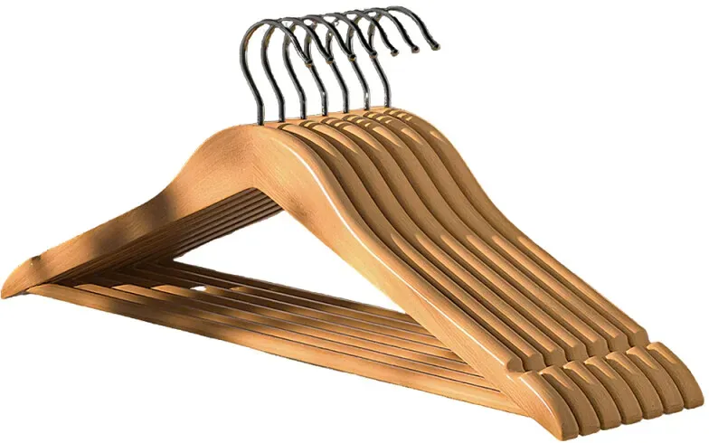 SNSP 10 Stück spurlose Kleiderbügel aus Massivholz – Kleiderbügel für breite Schultern