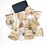 Licht-Erlebnisse - Led Solarlichterkette 2700 K Warmweiß 5m Lang Bambus Lampenschirme Ip44 Modern Außenlichterkette Garten Terrasse