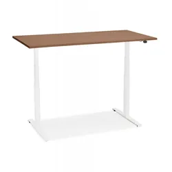Elektrischer Sitz-Steh-Schreibtisch Holz Metall  Höhenverstellbarer Computertisch mit Digitalsteuerung  Modern  140x70x127 cm  Kadima Design