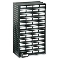 TRESTON Kleinteilemagazin Polypropylen 550 x 310 x 180 mm schwarz 48 Schubladen