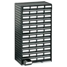 TRESTON Kleinteilemagazin Polypropylen 550 x 310 x 180 mm schwarz 48 Schubladen