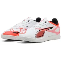 Puma Ultra 5 Play It Unisex Fussballschuh, PUMA White-PUMA Black-Glowing RED, - White / Black - EU