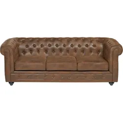 Sofa 3-Sitzer - Microfaser - Vintage-Look - CHESTERFIELD