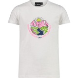 CMP - Kinder-T-Shirts, Weiß-Rosa Fluo, 128