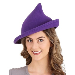 Elope Kostüm Kurzer Hexenhut lila, Kurzer, spitzer, schwarzer Hut für Hexen lila