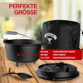 LAVUR Dutch Oven 7,5 L Gusseisen schwarz