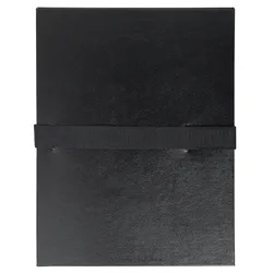 Exacompta 2641E 10x Mappe mit dehnbarem Rücken balacron sans rabat Gürtel mit Klettverschluss - 24x32cm - Schwarz
