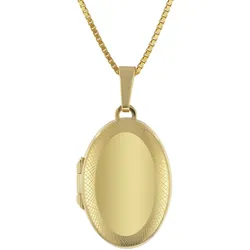 trendor 41164 Medaillon-Anhänger Gold 333 / 8K mit vergoldeter Silber-Kette, 50 cm