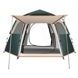 Camping Zelt für 2-3 Personen,CEIEVER Familie Kuppelzelte Winddicht Wasserdicht Wurfzelt mit Erweiterbare Veranda Pop up Zelt für Camping, Garten, Wanderausflug (Dunkelgrün: 240 x 240 x 135 cm)