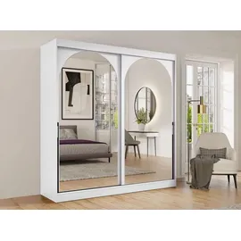 Mirjan24 Schiebetürenschrank Modin 200 x 216 x 65 cm Weiß/Schwarz