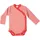cosilana Langarm Baby-Wickelbody aus Wolle und 30% Seide Geringelt Rot 62/68