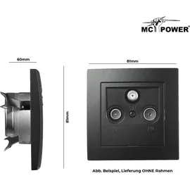 McPower Antennendose McPower FLAIR für TV, Radio und Sat, UP, matt schwarz