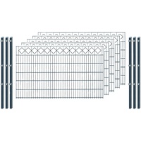 Arvotec Doppelstabmattenzaun "EXCLUSIVE 120 zum Einbetonieren "Karo" mit Zierleiste" Zaunelemente Zaunhöhe 120 cm, Zaunlänge 2 - 60 m 6 Pfosten H/L: cm x 10 m grau (anthrazit) Zaunelemente