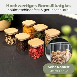 classbach Vorratsdosen mit Deckel transparent 1 l 6-teiliges Set