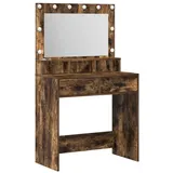 vidaXL Schminktisch mit LED-Leuchten Räuchereiche 79x41x135 cm