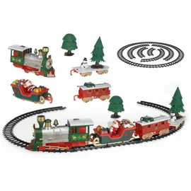 Carrefour Weihnachtszug 22tlg. & rot ¦ Polypropylen,Kunststoff ¦ Maße (cm): B: 39,5 H: 31 T: 5.5