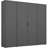 Rauch Kleiderschrank RAUCH "VOYAGER Otto ́s Choice Garderobe Wäscheschrank TOPSELLER Schlafzimmer", grau (graumetallic), B:187cm H:194cm T:53cm, Holzwerkstoff, Schränke, Kleiderschrank, Schrank mit modernen Griffen in viel Stauraum MADE IN GERMANY