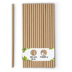 BIOZOYG 7000 Stück Trinkhalm Papiertrinkhalme 20cm,  Ø6mm, braun, Strohhalme, umweltfreundliche Trinkhalme - Ökologische Alternative zu Plastik