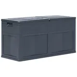 WIFESE 119x46x60 cm Garten Aufbewahrungsbox 320 L Gartentruhe Auflagenbox Kissenbox Box mit Deckel Outdoor Gartenboxen Abschließbare Box Gartenschrank Storage Boxes Schwarz Kunststoff Holzoptik