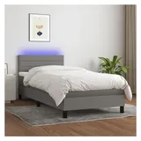 vidaXL Boxspringbett 100 x 200 cm Dunkelgrau