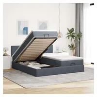 VidaXL Ottoman-Bett mit Matratzen Dunkelgrau 200x200 cm Samt