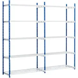 Paperflow Anbauregal 5 Stahl 1.000 x 340 x 2.000 mm Blau