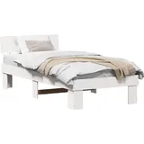 SYFAXTM Bettrahmen mit Kopfteil Weiß 90 x 190 cm Massives Kiefernholz