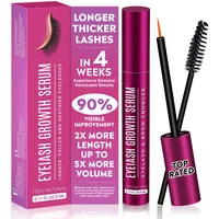 Wimpernserum Ohne Hormone, Lash Serum - Wimpernwachstumsserum, Natürliches Wimpernserum mit Augenbrauenbürste, für Pflege Gebrochene Wimpern, Schnelleres Wimpernwachstum (5 ml)