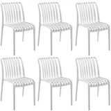 Tectake Gartenstuhl Alcudia 47 x 58 x 80,5 cm creme 6 St.