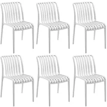 Tectake Gartenstuhl Alcudia 47 x 58 x 80,5 cm creme 6 St.