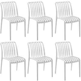 Tectake Gartenstuhl Alcudia 47 x 58 x 80,5 cm creme 6 St.